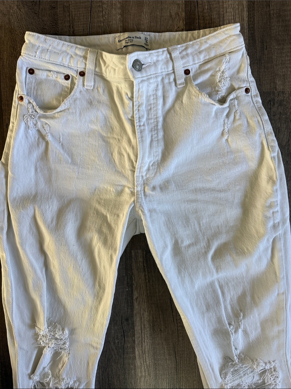 Abercrombie & Fitch Jeans White Curve Love The Skinny High Rise Size 27 Pants - Picture 3 of 9